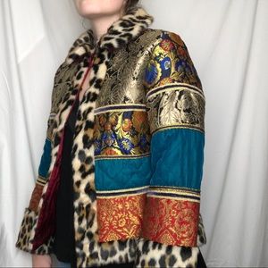 Alice & Olivia Glennie Faux-Fur Patchwork Jacket